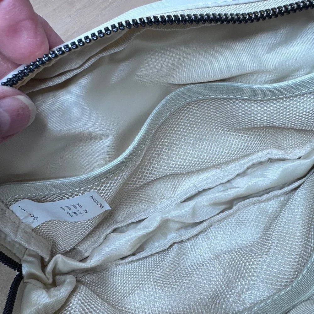 NEW Cream w Pink Gold Monogram F Crossbody,Sling Waist pack Roomy liteweight